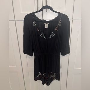 Black half sleeve romper size medium